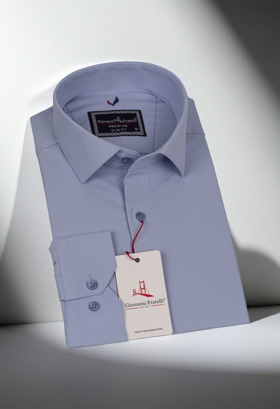 Slim Fit Uzun Kol Desenli Armürlü Jakar Erkek Gömlek 3GMK311347004 - Giovanni Fratelli