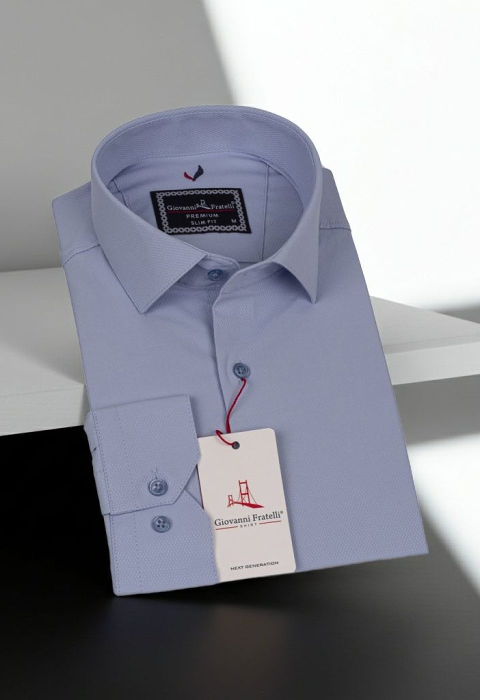 Slim Fit Uzun Kol Desenli Armürlü Jakar Erkek Gömlek 3GMK311347004 - Giovanni Fratelli