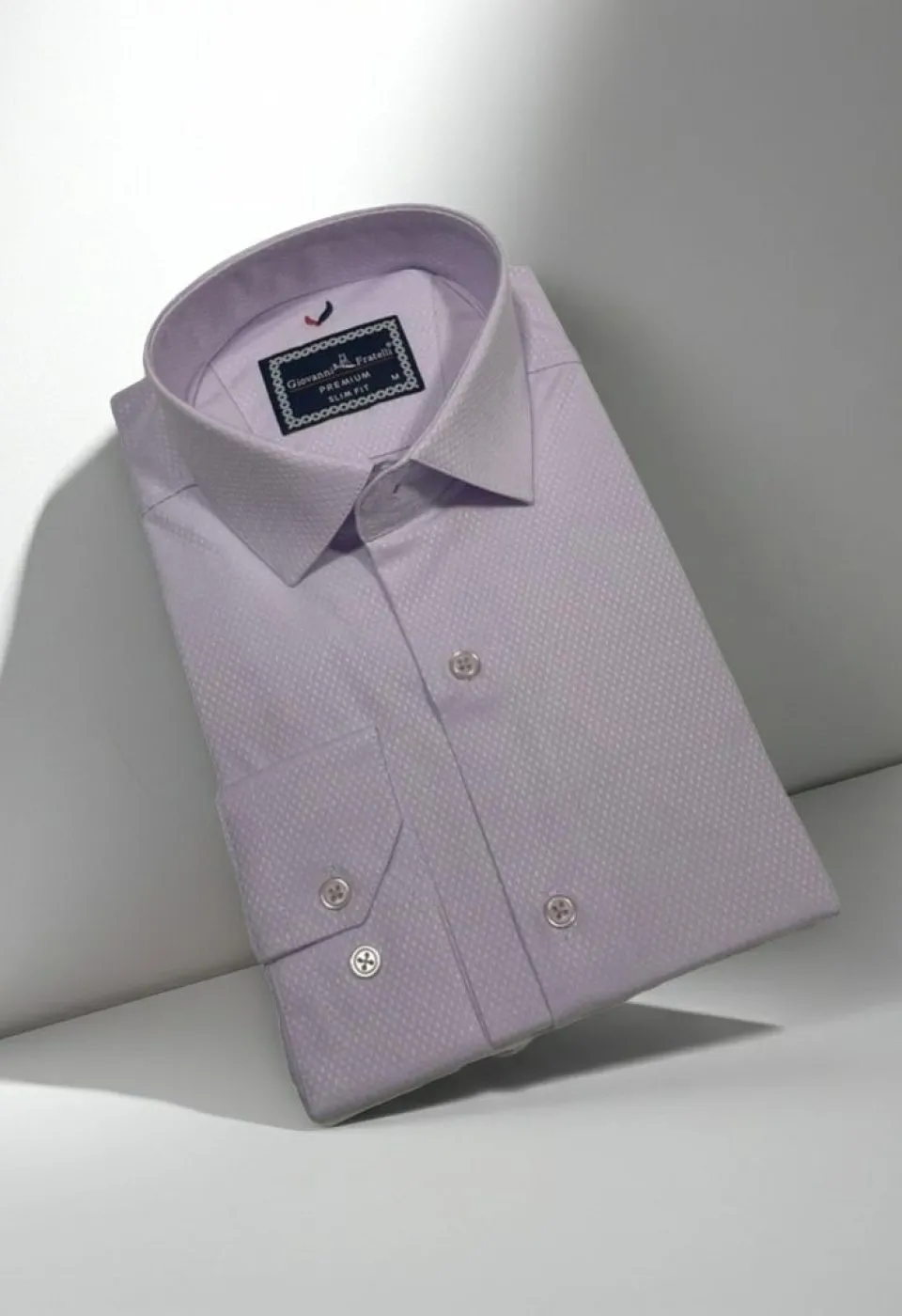 Slim Fit Uzun Kol Düz Renk Saten Erkek Gömlek 3GMK311353004 - Giovanni Fratelli
