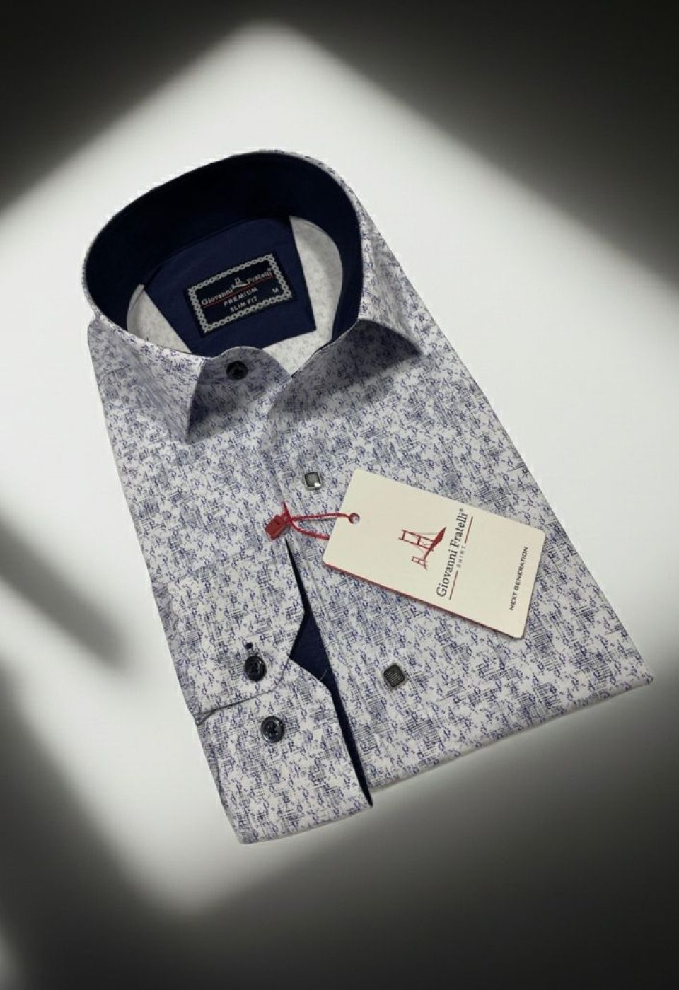 Slim Fit Uzun Kol Desenli Erkek Gömlek 3GMK311356003