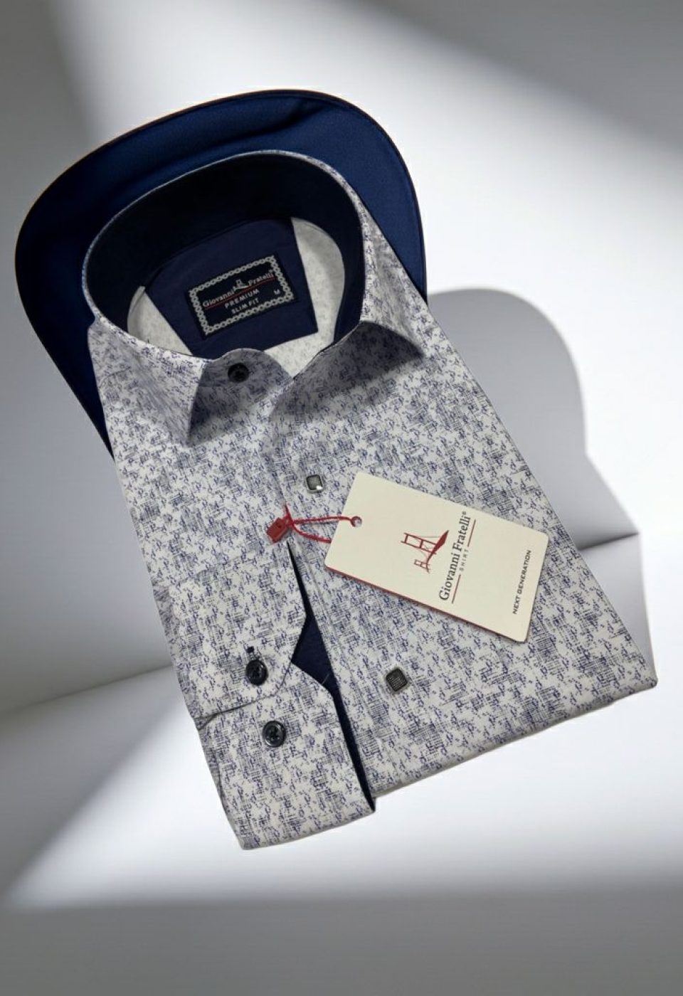 Slim Fit Uzun Kol Desenli Erkek Gömlek 3GMK311356003