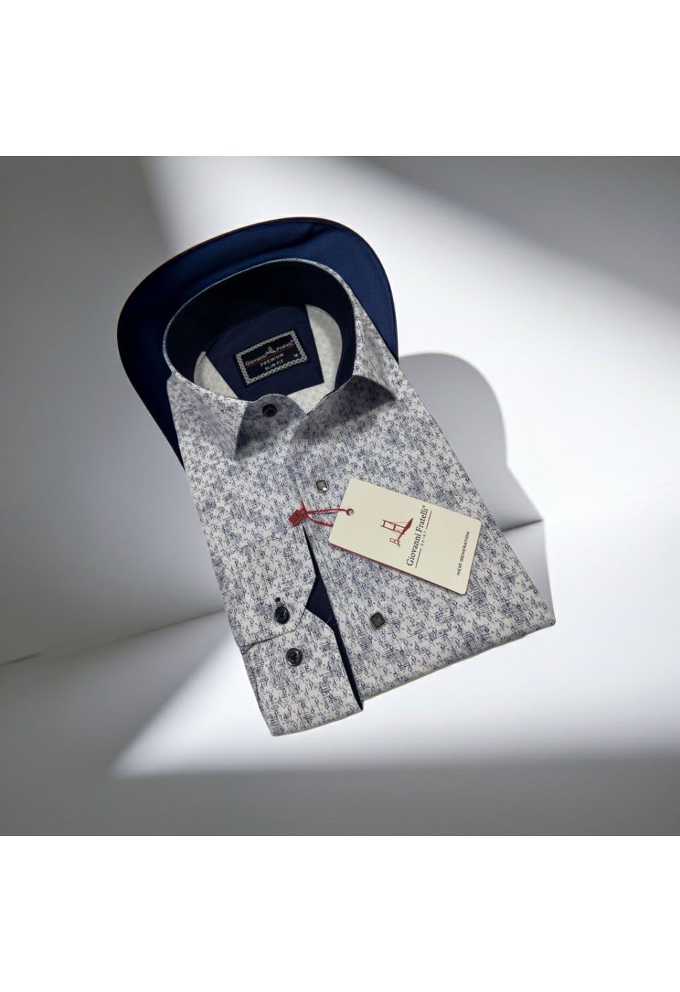 Slim Fit Uzun Kol Desenli Erkek Gömlek 3GMK311356003 - Giovanni Fratelli