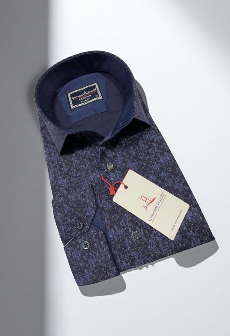 Slim Fit Uzun Kol Desenli Erkek Gömlek 3GMK311356004