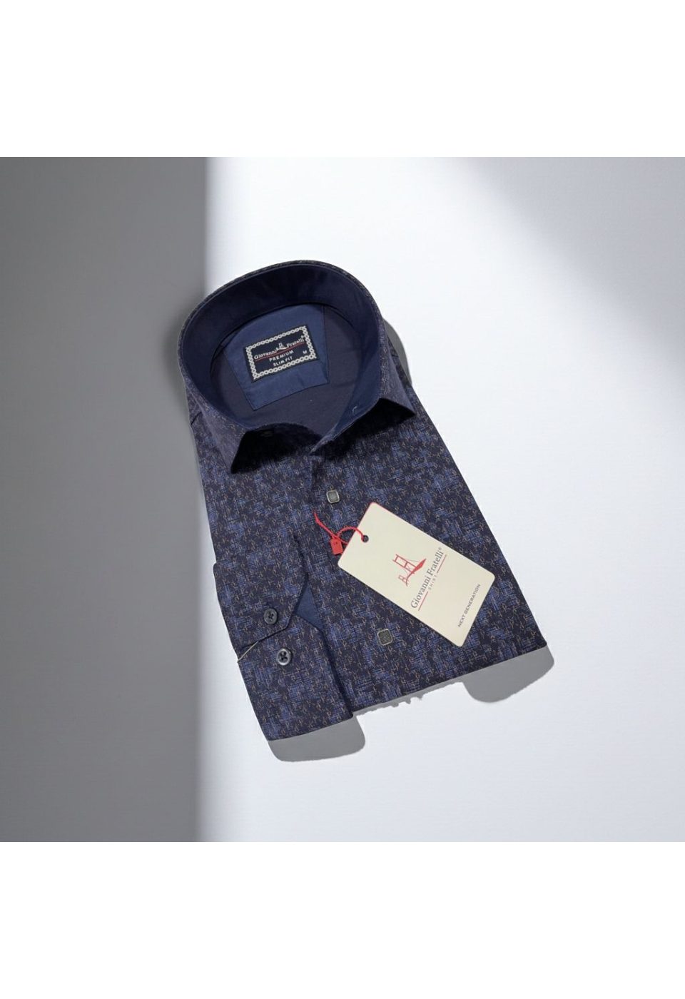 Slim Fit Uzun Kol Desenli Erkek Gömlek 3GMK311356004 - Giovanni Fratelli