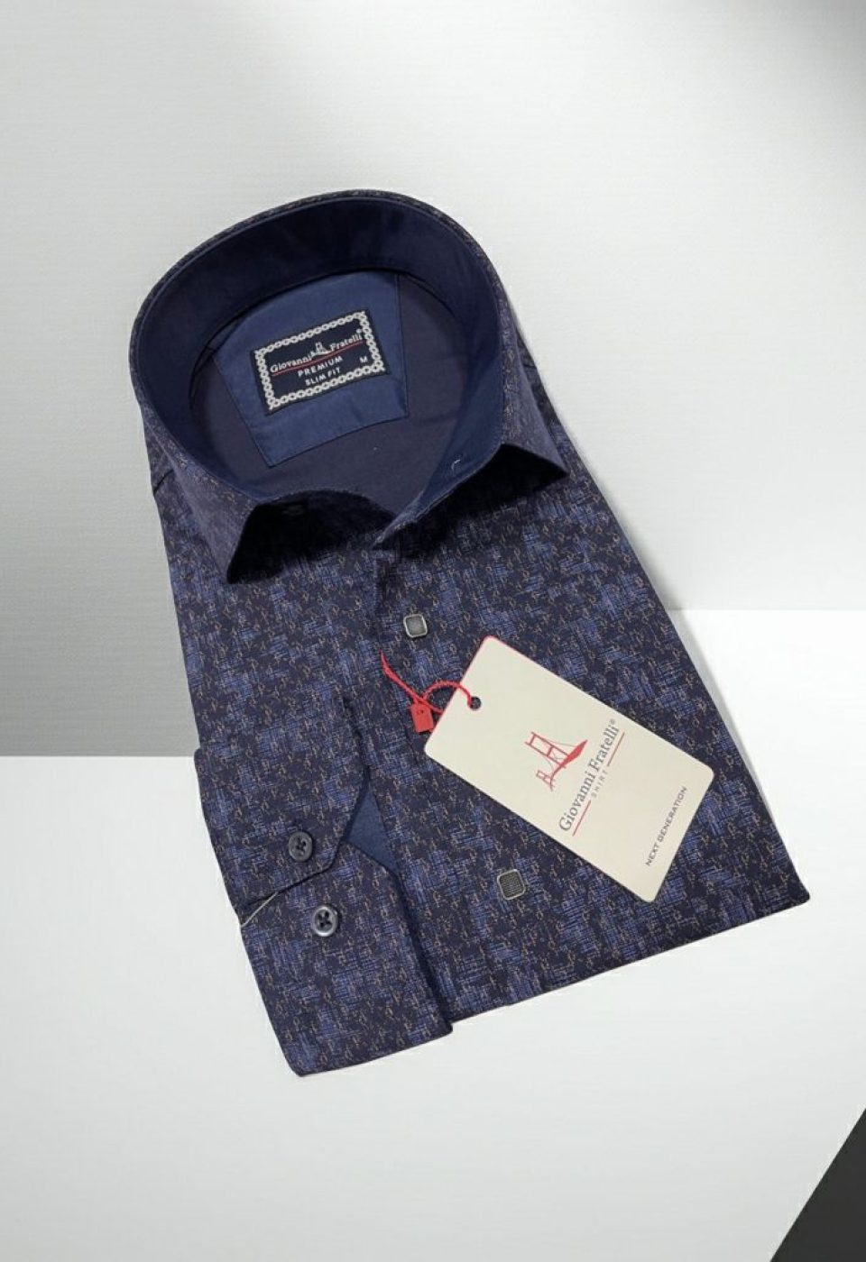 Slim Fit Uzun Kol Desenli Erkek Gömlek 3GMK311356004