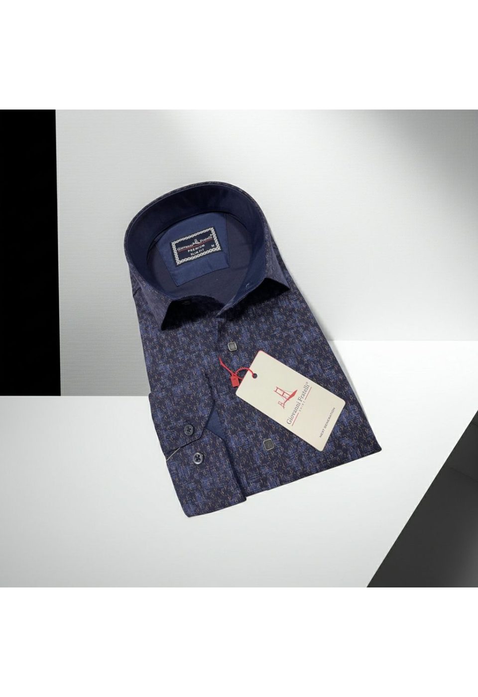 Slim Fit Uzun Kol Desenli Erkek Gömlek 3GMK311356004 - Giovanni Fratelli