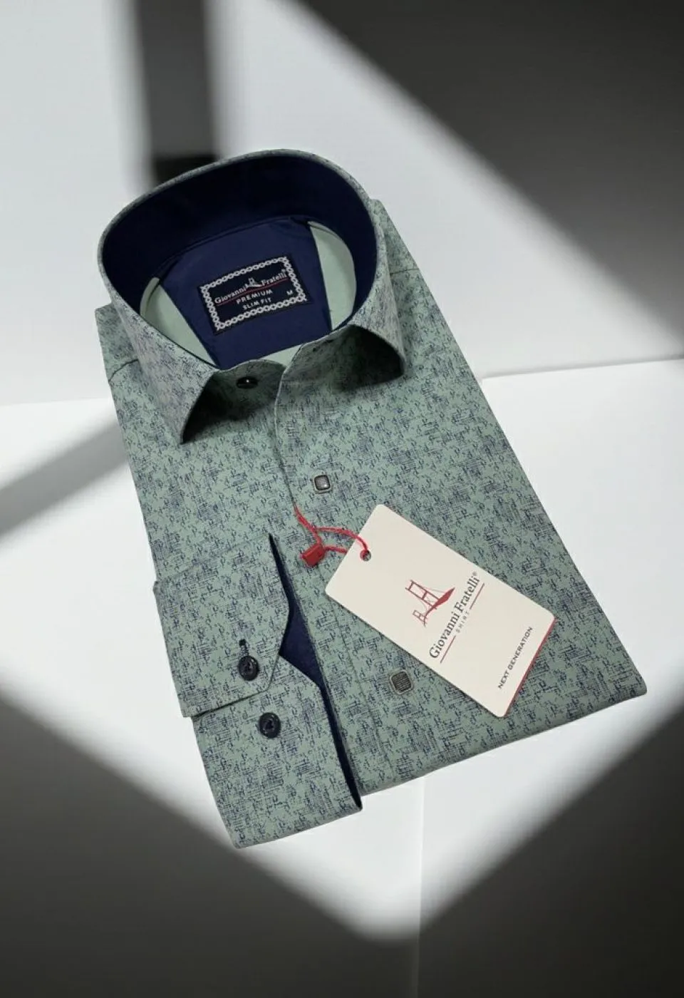 Slim Fit Uzun Kol Desenli Erkek Gömlek 3GMK311356005