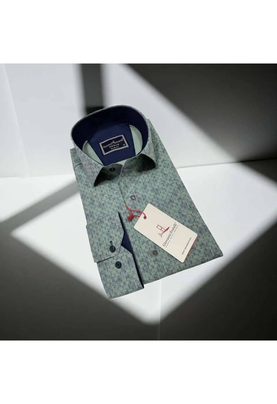 Slim Fit Uzun Kol Desenli Erkek Gömlek 3GMK311356005 - Giovanni Fratelli
