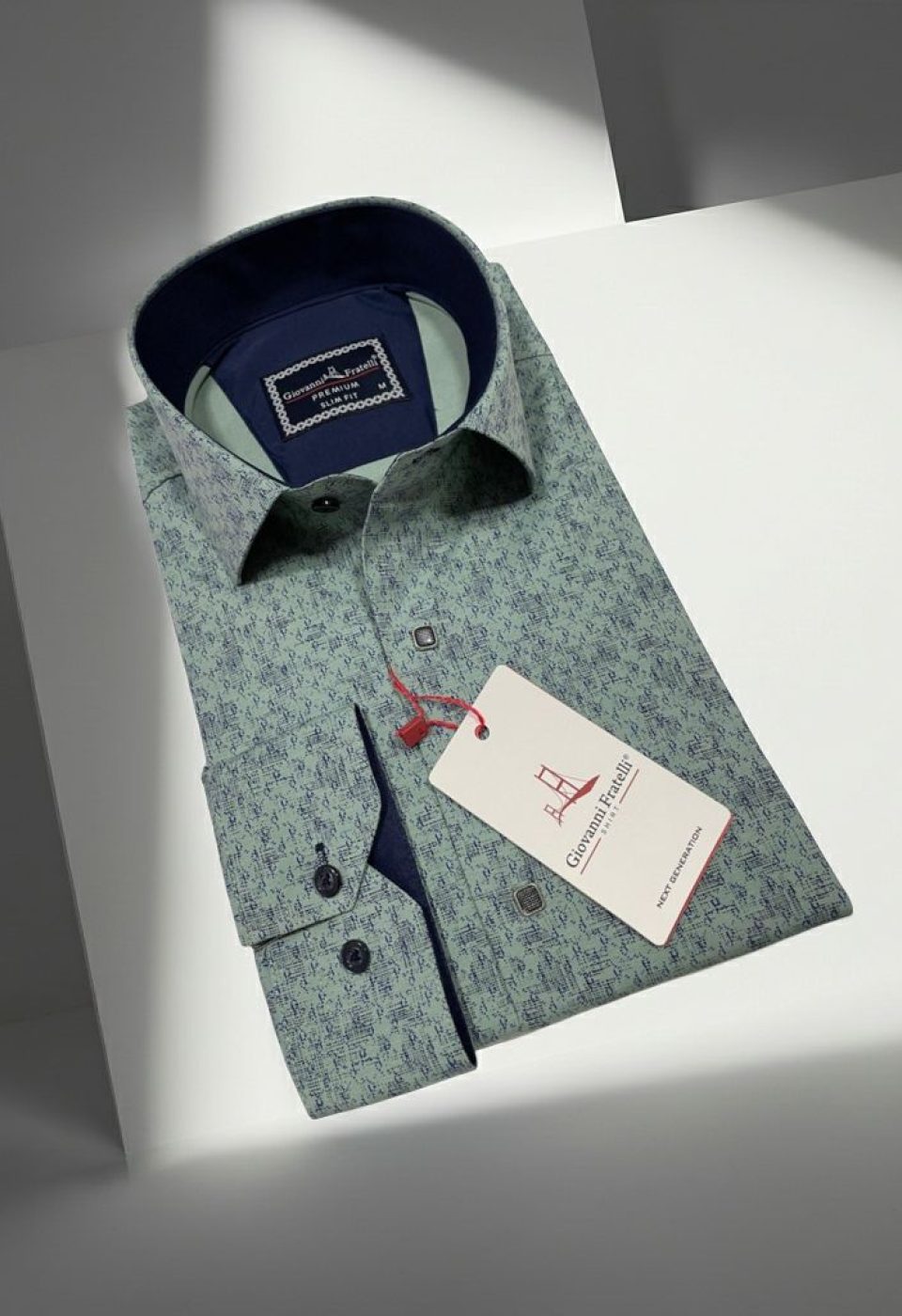 Slim Fit Uzun Kol Desenli Erkek Gömlek 3GMK311356005