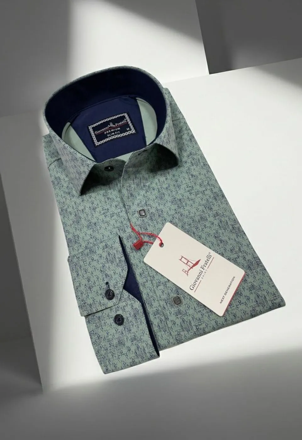 Slim Fit Uzun Kol Desenli Erkek Gömlek 3GMK311356005