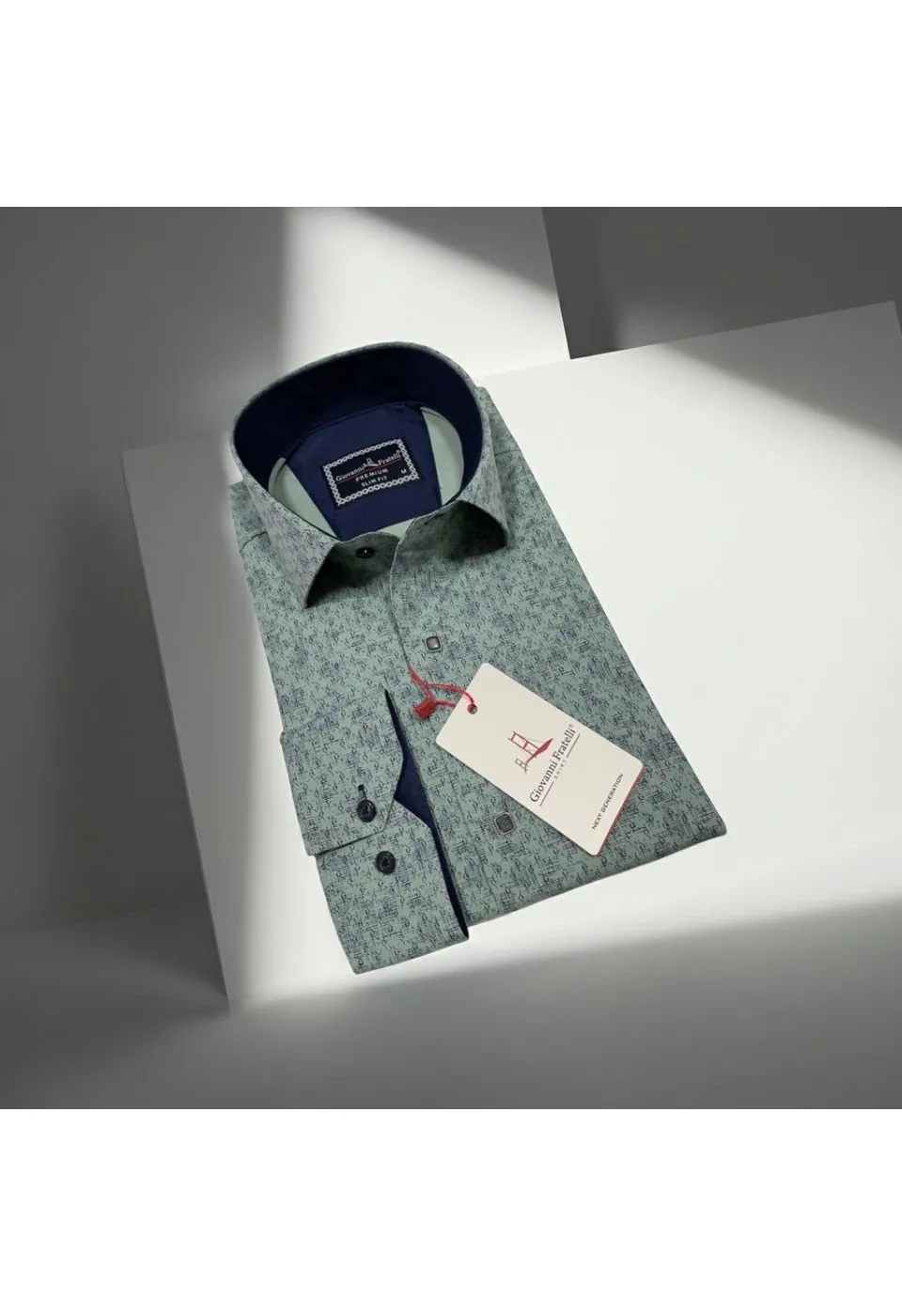 Slim Fit Uzun Kol Desenli Erkek Gömlek 3GMK311356005 - Giovanni Fratelli