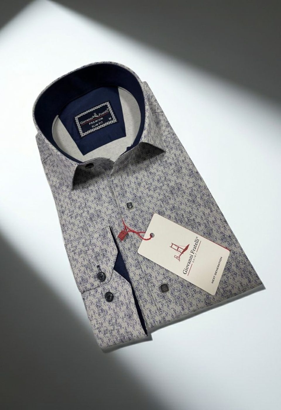 Slim Fit Uzun Kol Desenli Erkek Gömlek 3GMK311356006