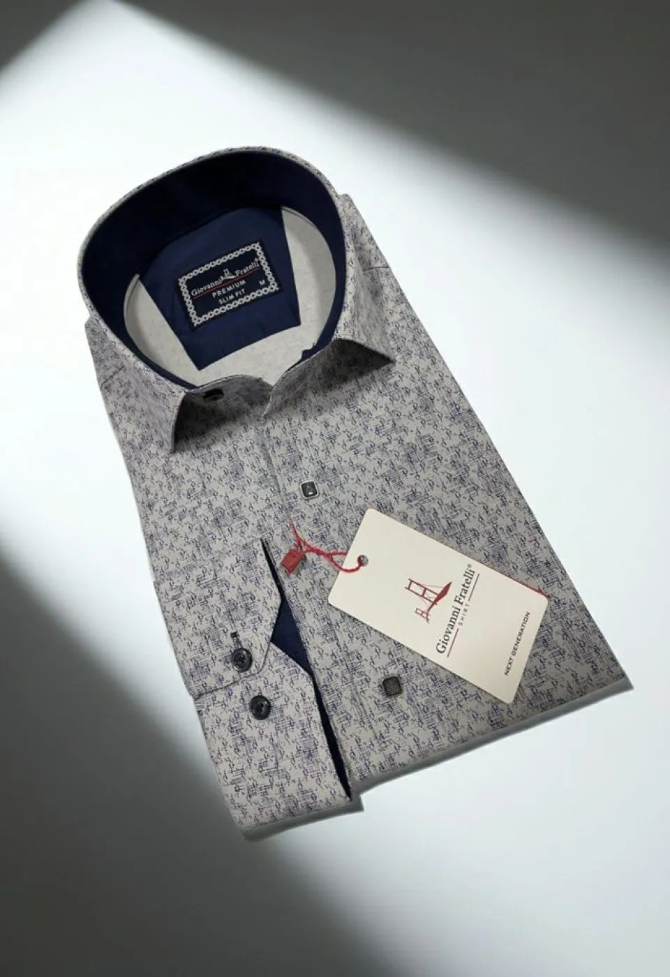 Slim Fit Uzun Kol Desenli Erkek Gömlek 3GMK311356006 - Giovanni Fratelli