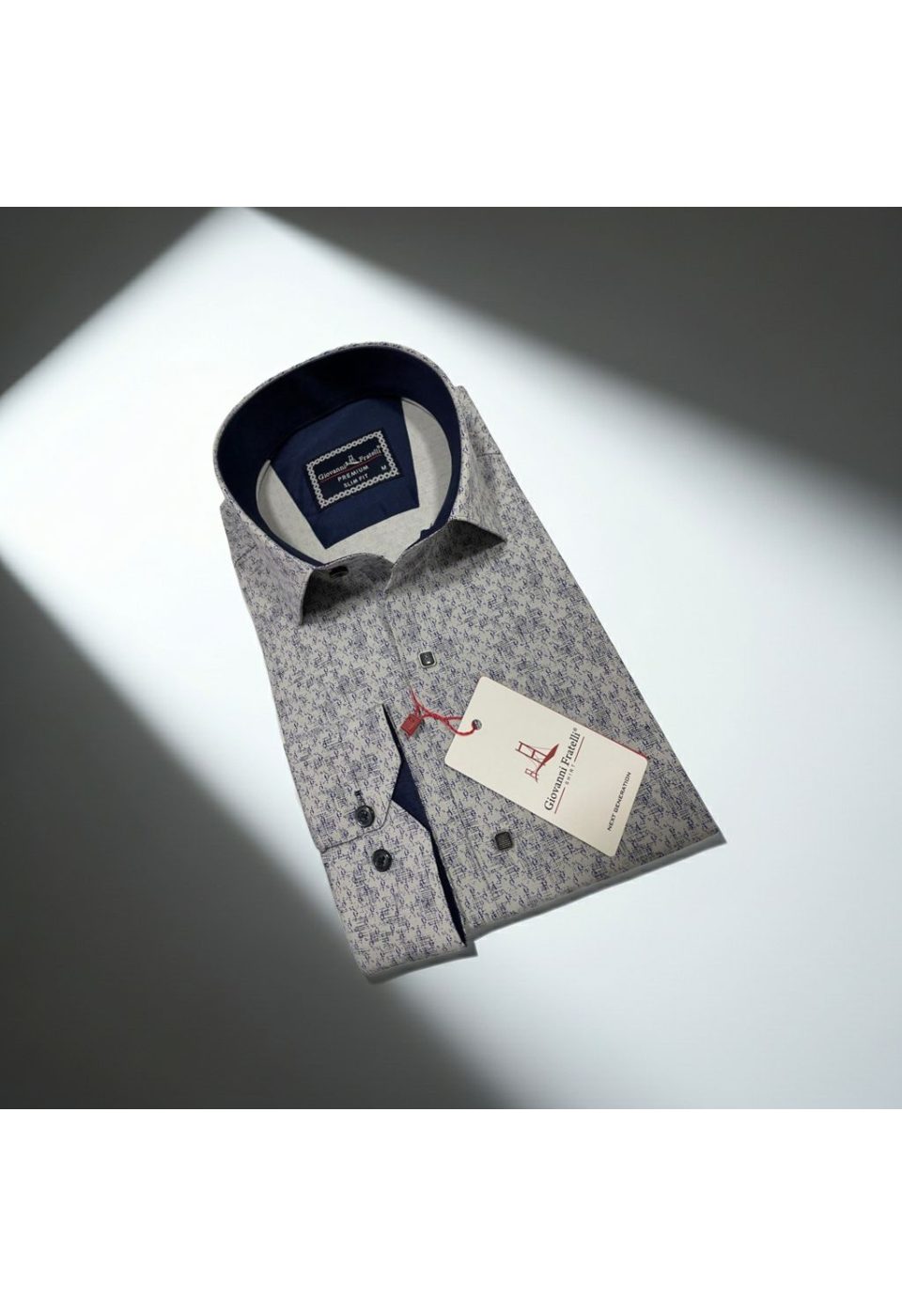 Slim Fit Uzun Kol Desenli Erkek Gömlek 3GMK311356006 - Giovanni Fratelli
