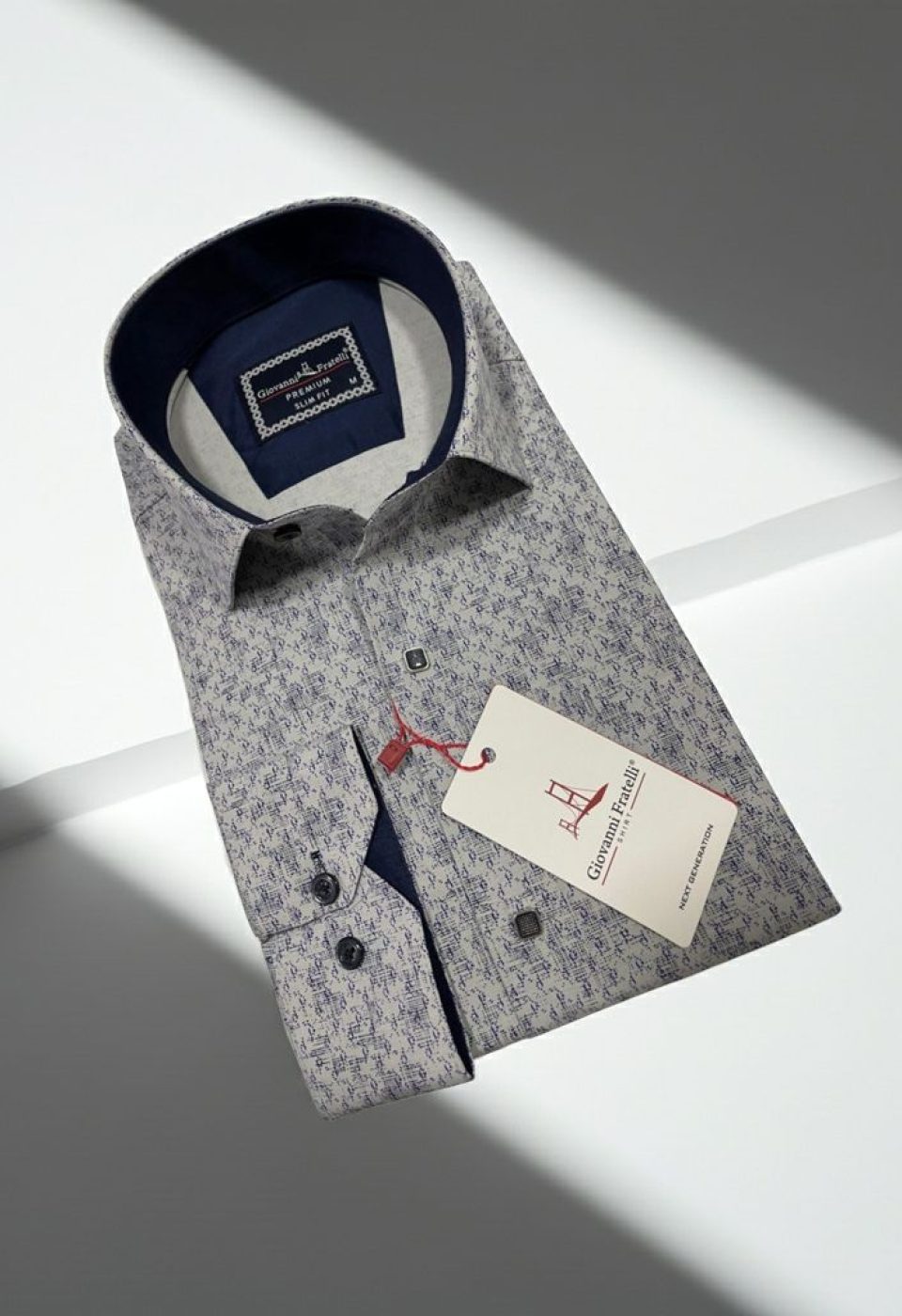 Slim Fit Uzun Kol Desenli Erkek Gömlek 3GMK311356006