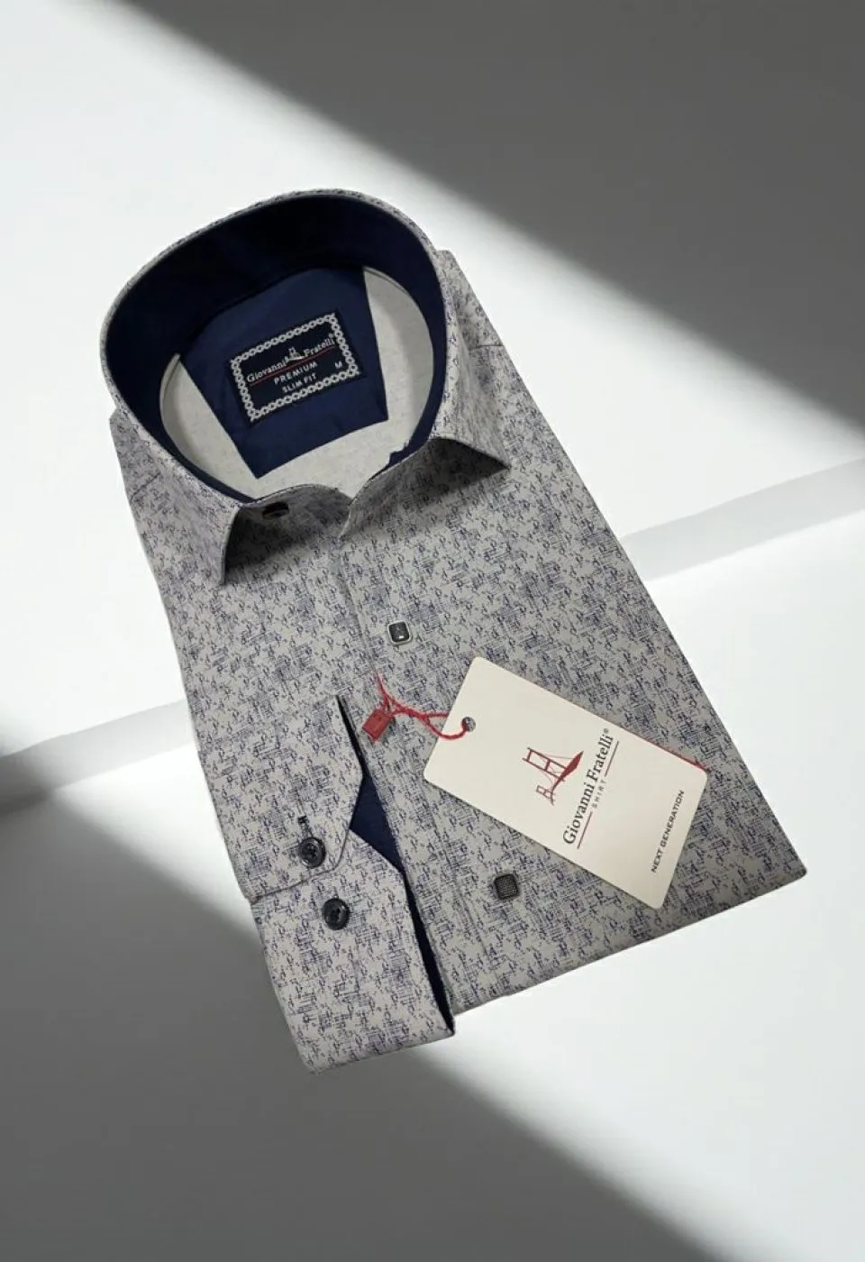 Slim Fit Uzun Kol Desenli Erkek Gömlek 3GMK311356006 - Giovanni Fratelli