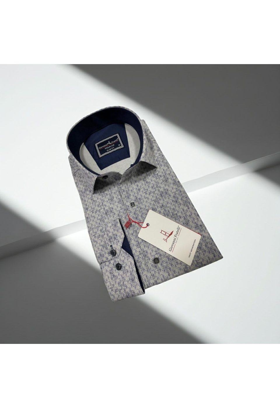 Slim Fit Uzun Kol Desenli Erkek Gömlek 3GMK311356006 - Giovanni Fratelli