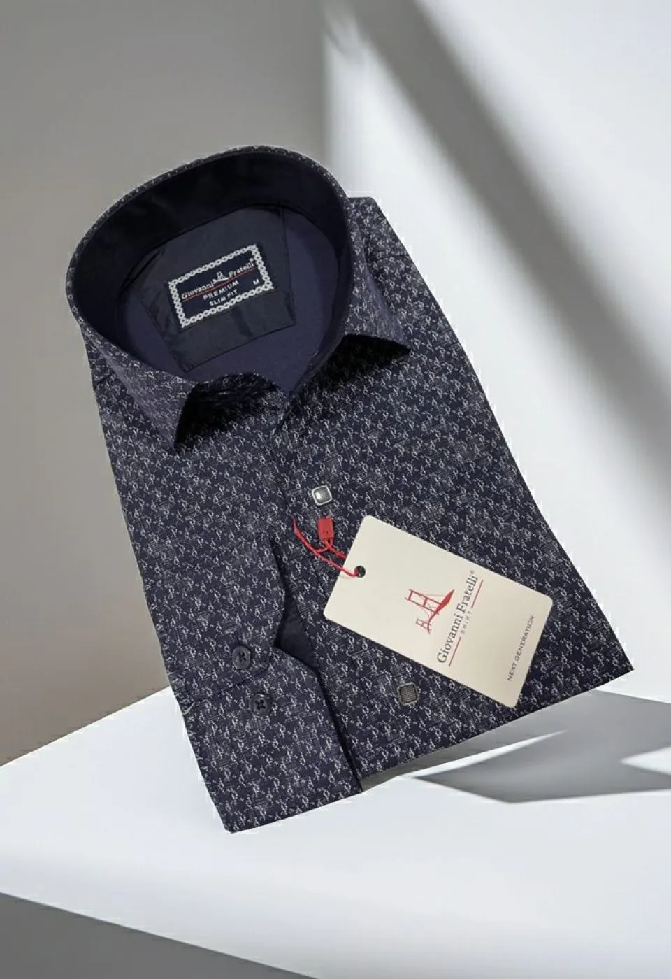 Slim Fit Uzun Kol Desenli Erkek Gömlek 3GMK311356007 - Giovanni Fratelli