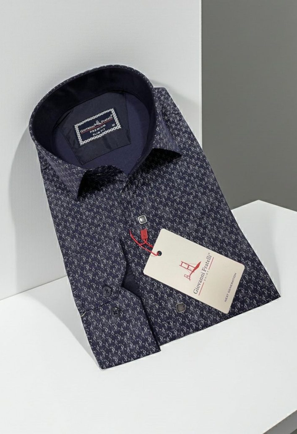Slim Fit Uzun Kol Desenli Erkek Gömlek 3GMK311356007