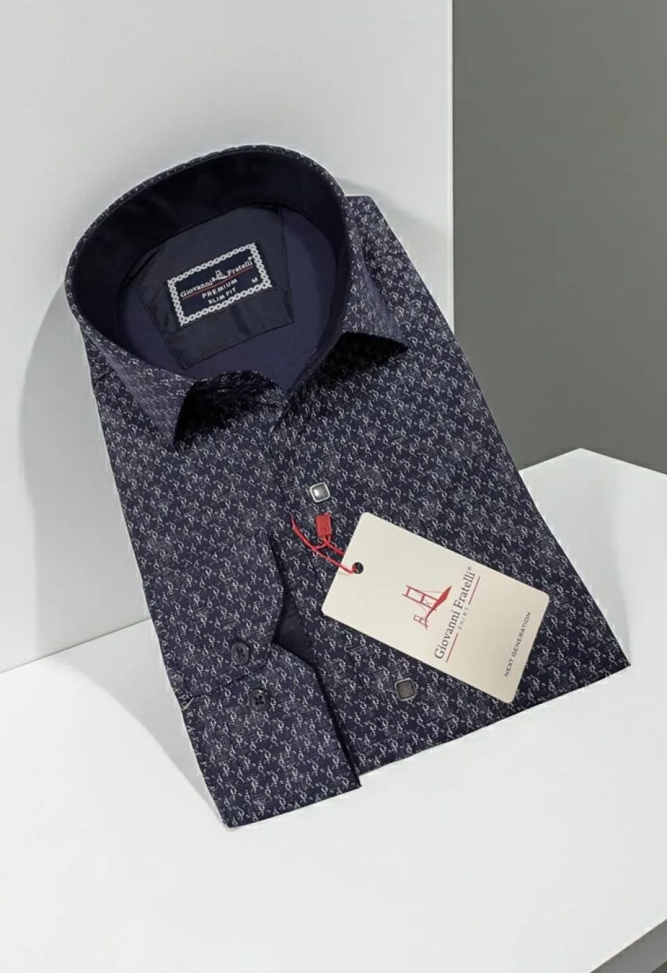 Slim Fit Uzun Kol Desenli Erkek Gömlek 3GMK311356007 - Giovanni Fratelli
