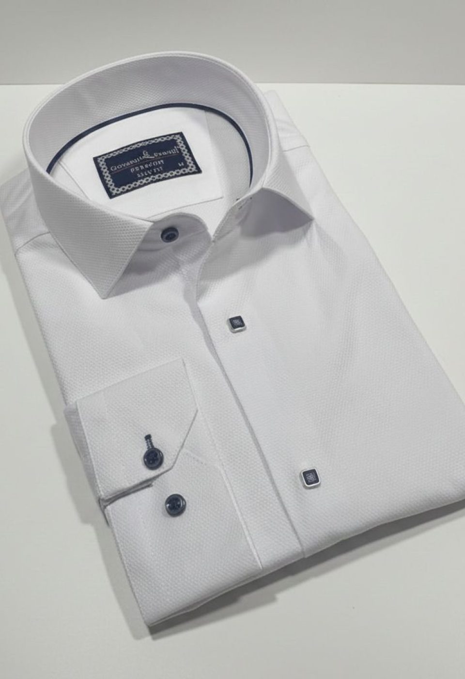 Slim Fit Uzun Kol Desenli Armürlü Jakar Erkek Gömlek 3GMK311357001 - Giovanni Fratelli