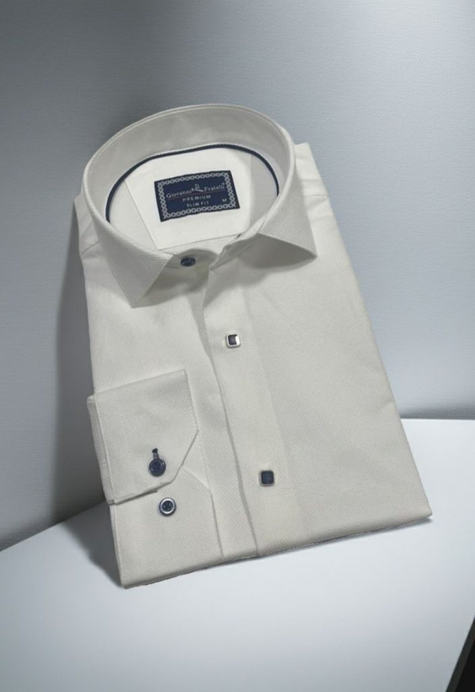 Slim Fit Uzun Kol Desenli Armürlü Jakar Erkek Gömlek 3GMK311357002