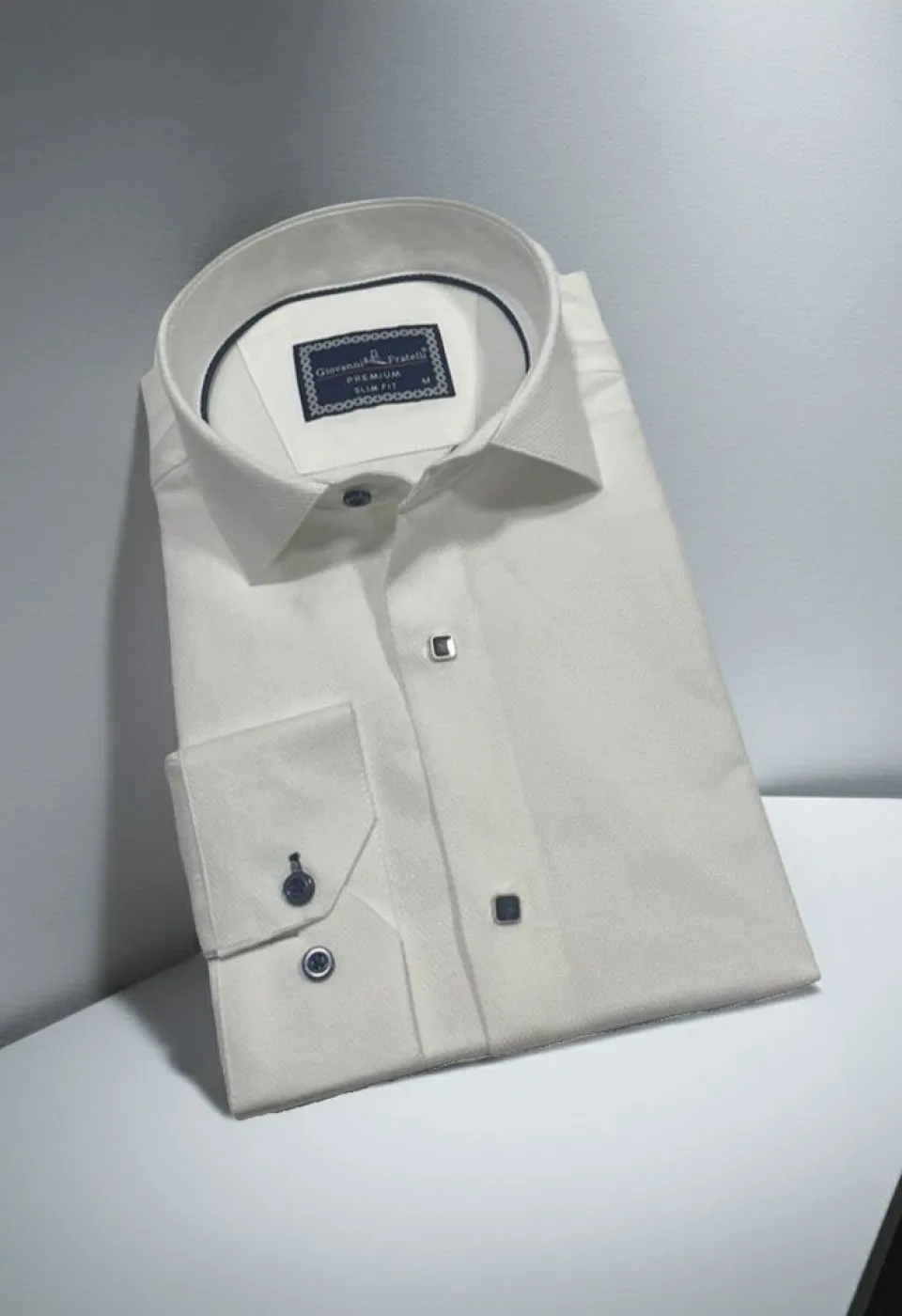 Slim Fit Uzun Kol Desenli Armürlü Jakar Erkek Gömlek 3GMK311357002