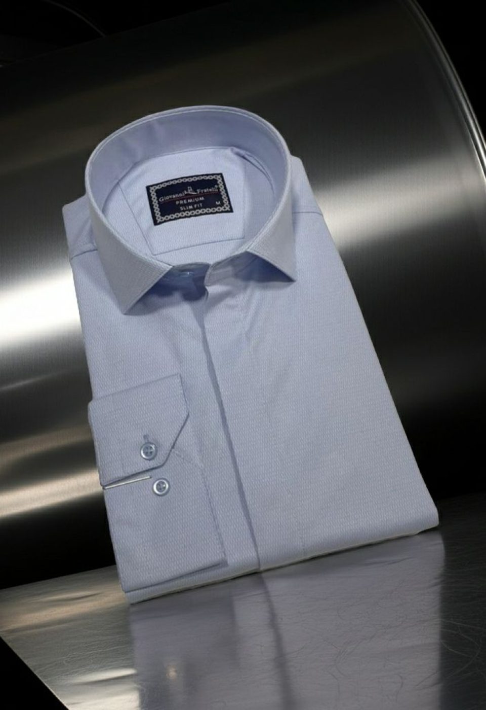 Slim Fit Uzun Kol Desenli Armürlü Jakar Erkek Gömlek 3GMK311358003