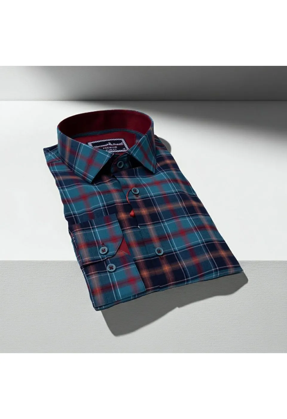 Slim Fit Uzun Kol Desenli Erkek Gömlek 3GMK311411004 - Giovanni Fratelli