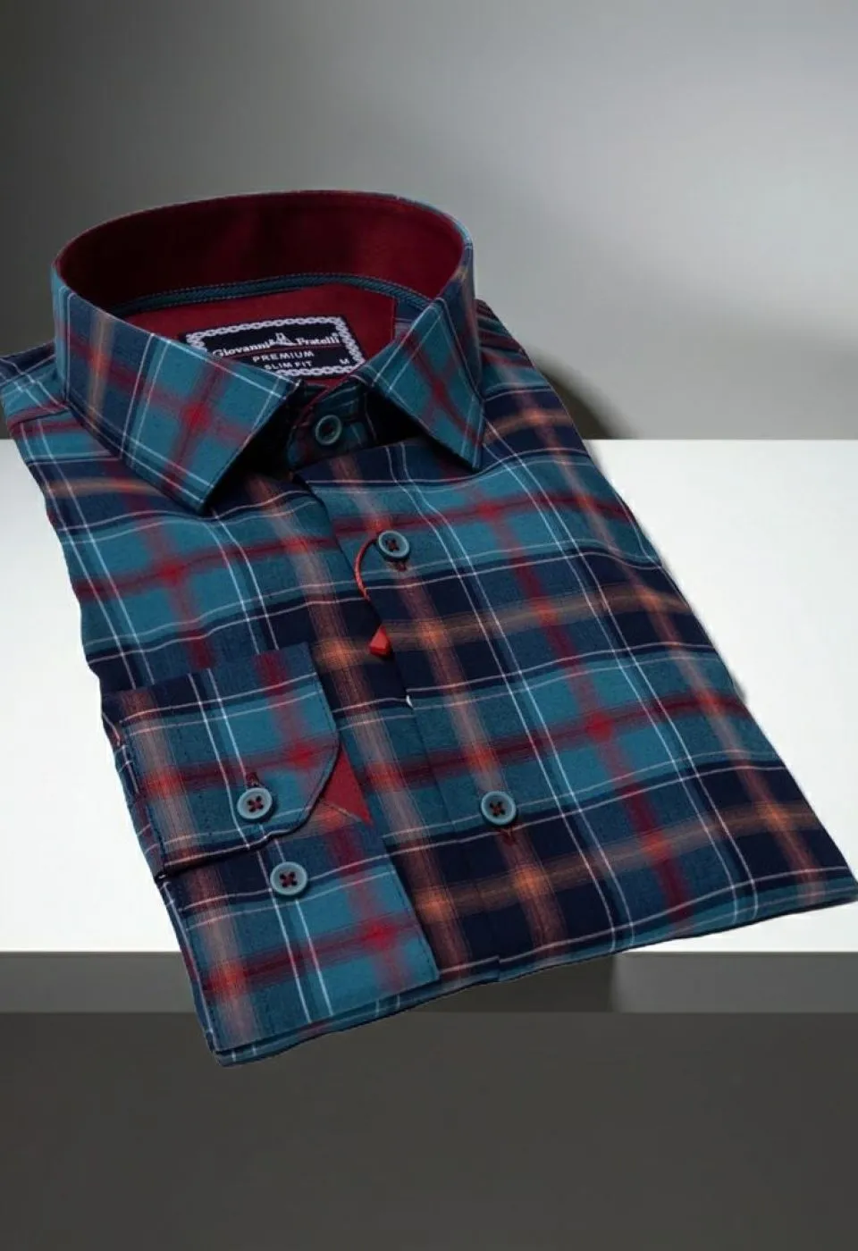 Slim Fit Uzun Kol Desenli Erkek Gömlek 3GMK311411004 - Giovanni Fratelli