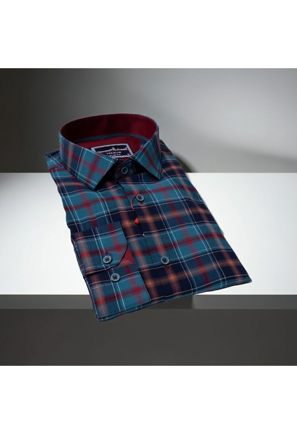Slim Fit Uzun Kol Desenli Erkek Gömlek 3GMK311411004 - Giovanni Fratelli