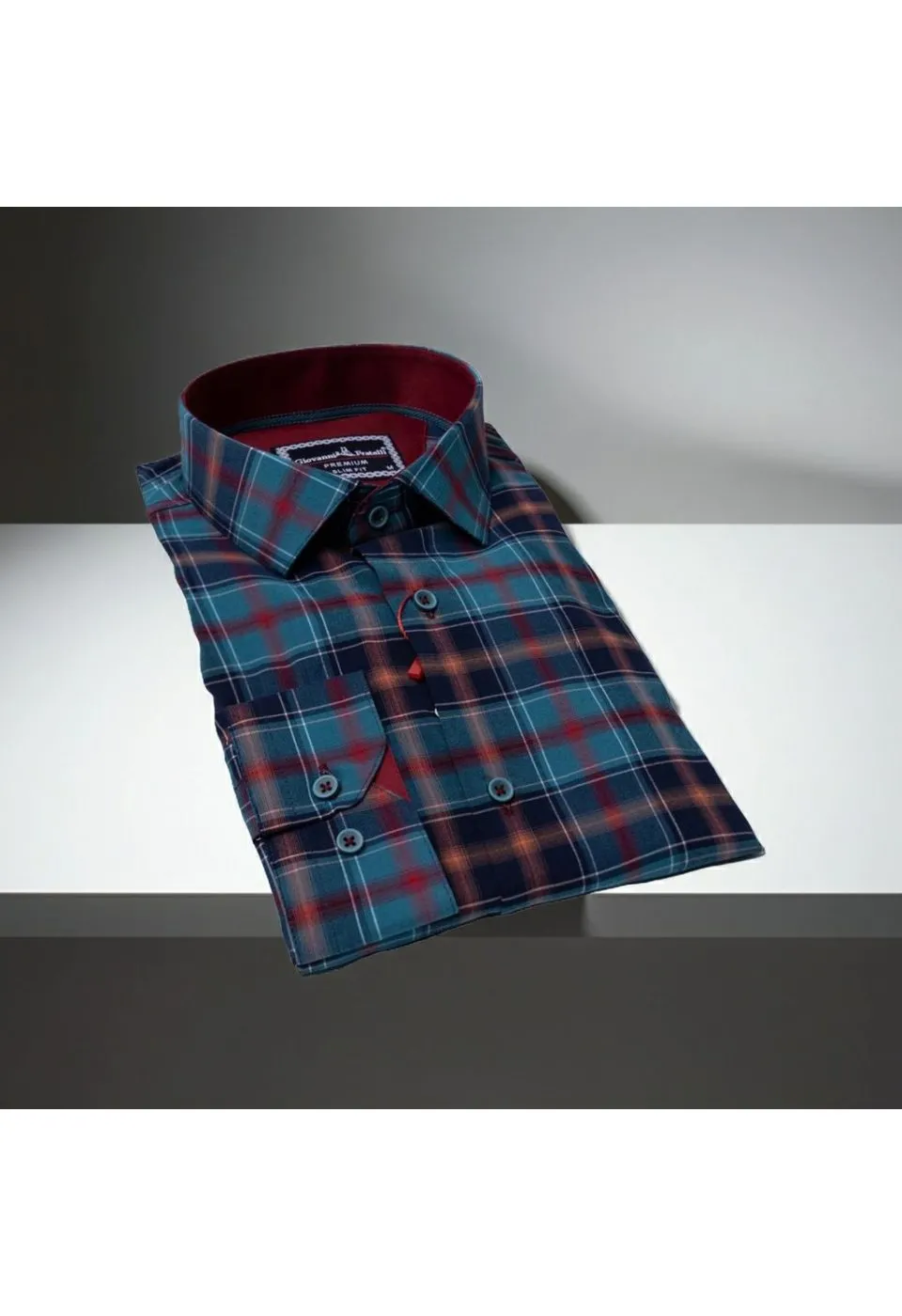 Slim Fit Uzun Kol Desenli Erkek Gömlek 3GMK311411004 - Giovanni Fratelli