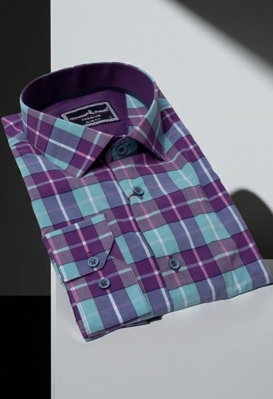 Slim Fit Uzun Kol Desenli Erkek Gömlek 3GMK311411010 - Giovanni Fratelli