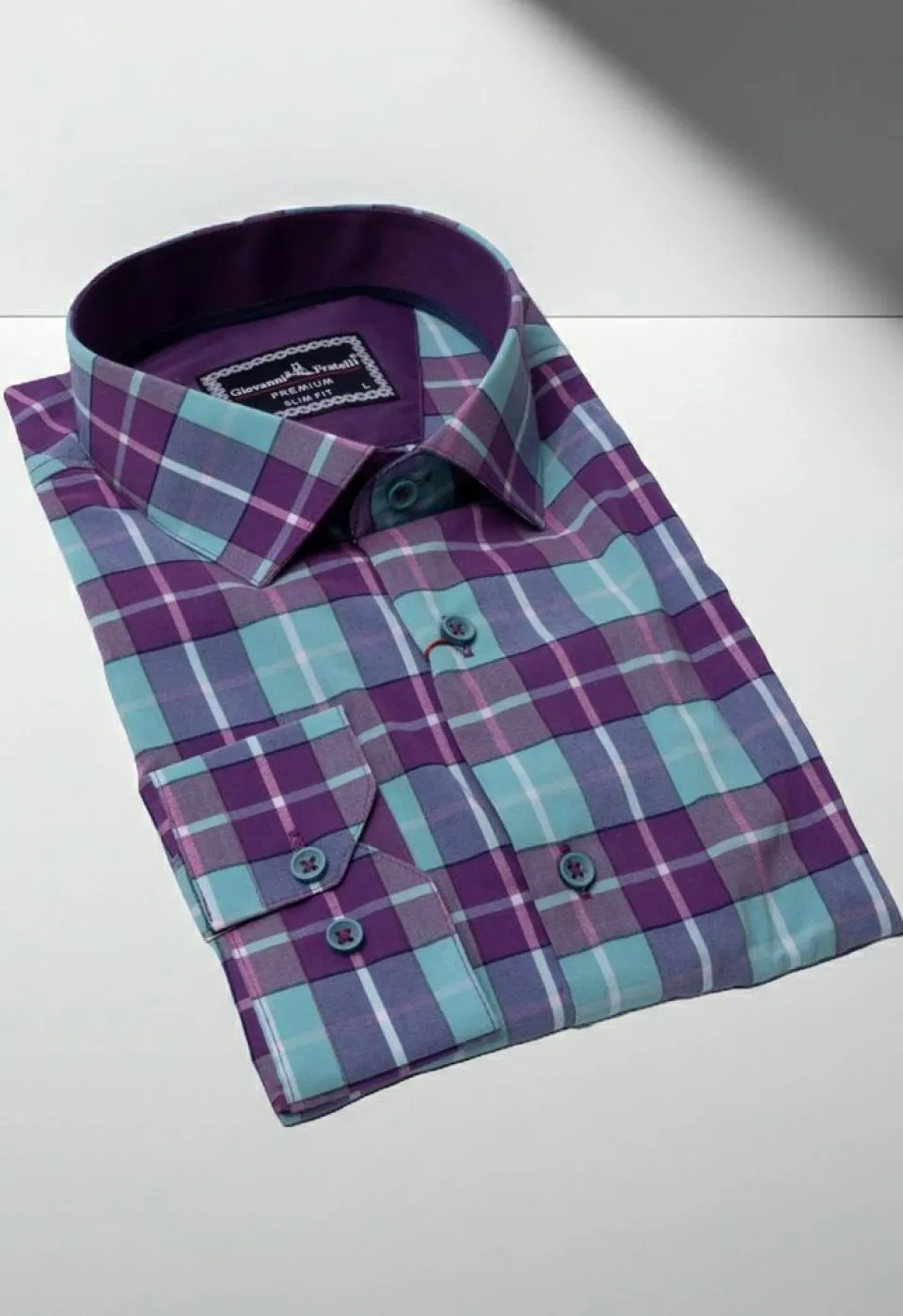 Slim Fit Uzun Kol Desenli Erkek Gömlek 3GMK311411010
