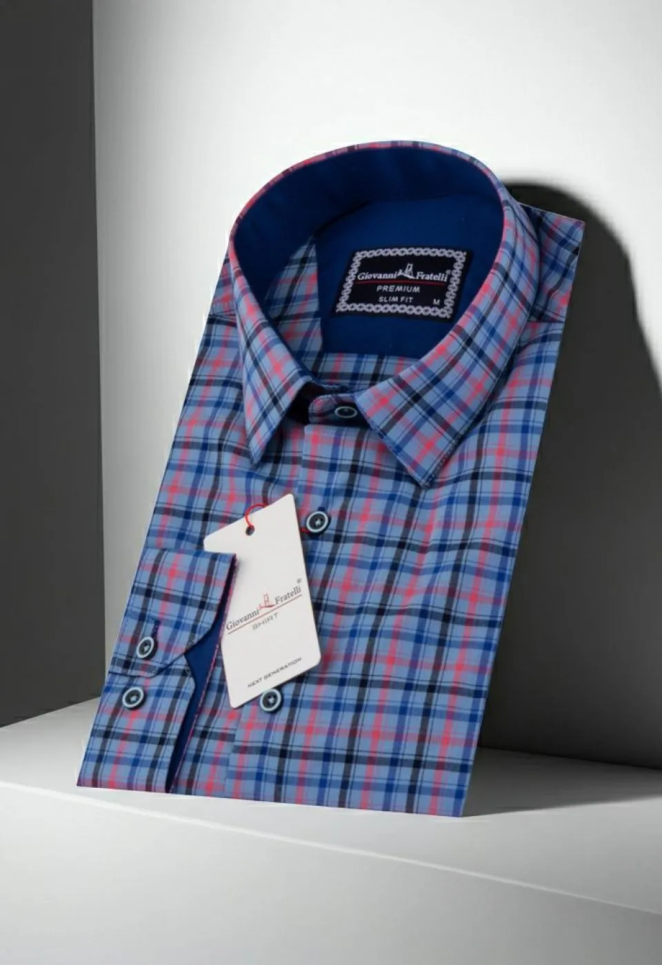 Slim Fit Uzun Kol Desenli Erkek Gömlek 3GMK311412002