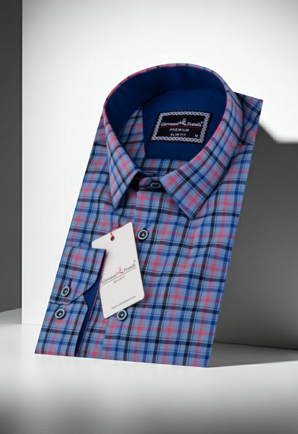 Slim Fit Uzun Kol Desenli Erkek Gömlek 3GMK311412002 - Giovanni Fratelli