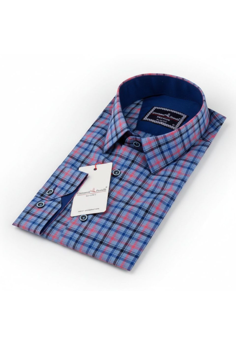 Slim Fit Uzun Kol Desenli Erkek Gömlek 3GMK311412002 - Giovanni Fratelli