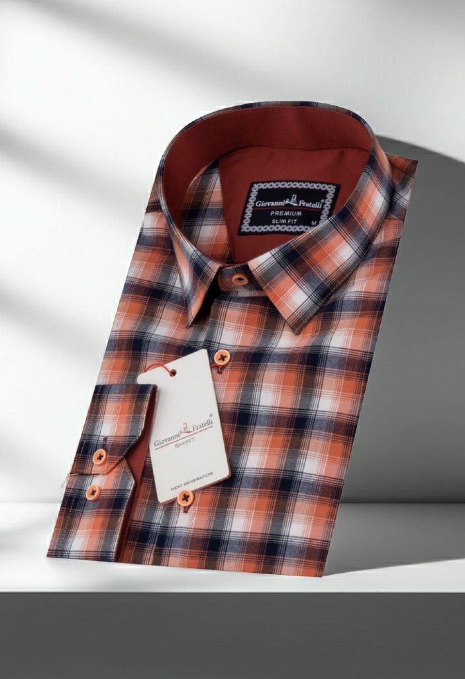 Slim Fit Uzun Kol Desenli Erkek Gömlek 3GMK311412013