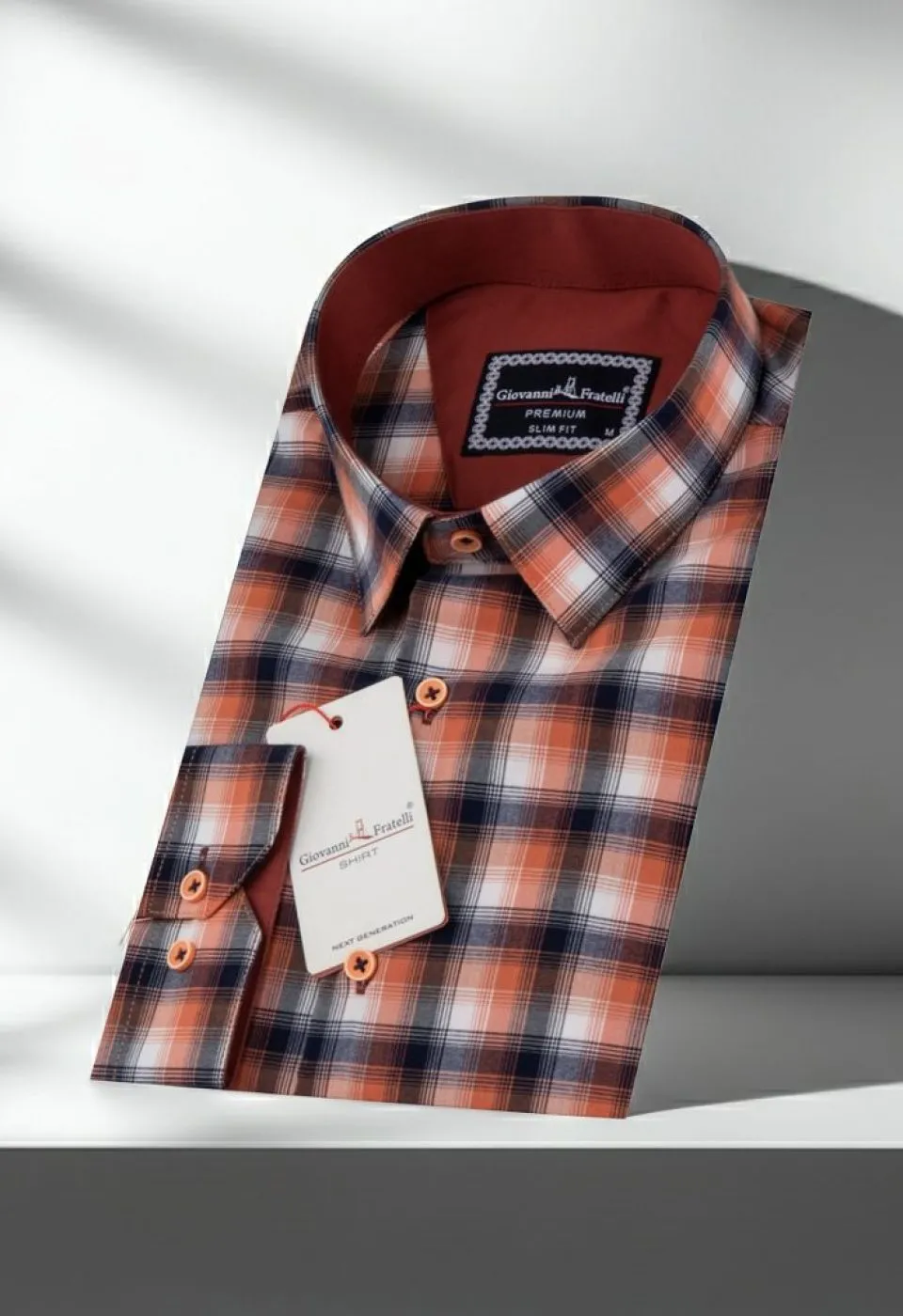 Slim Fit Uzun Kol Desenli Erkek Gömlek 3GMK311412013