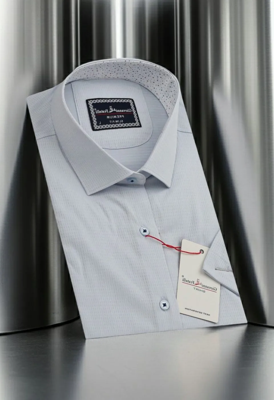 Slim Fit Kısa Kol Desenli Armürlü Jakar Erkek Gömlek 3GMK321412001