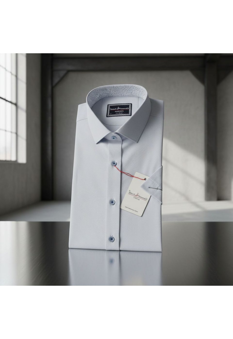 1412 CR K JKR 001 Slim Fit Kısa Kol Desenli Armürlü Jakar Erkek Gömlek 3GMK321412001 - Giovanni Fratelli