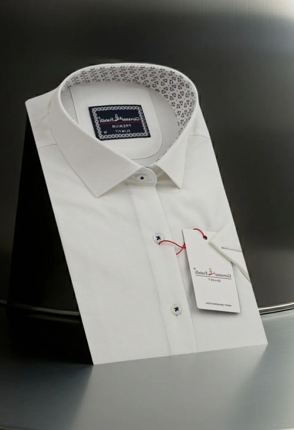 Slim Fit Kısa Kol Desenli Armürlü Jakar Erkek Gömlek 3GMK321412006