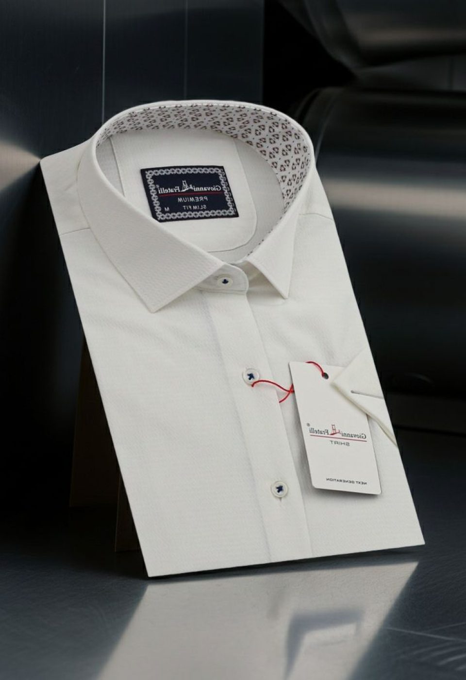 Slim Fit Kısa Kol Desenli Armürlü Jakar Erkek Gömlek 3GMK321412006