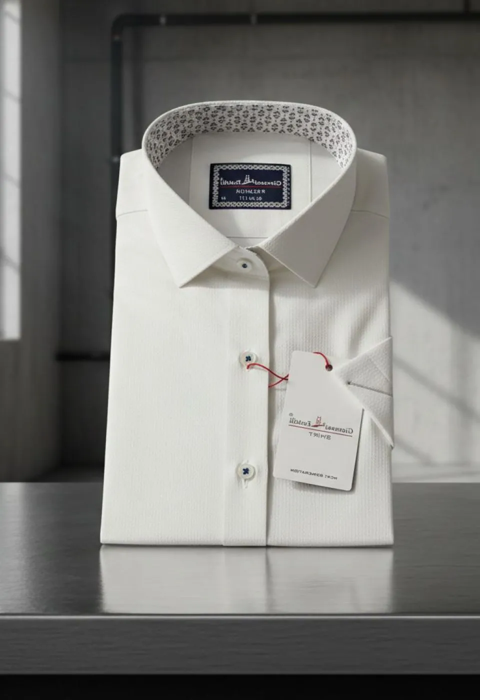 Slim Fit Kısa Kol Desenli Armürlü Jakar Erkek Gömlek 3GMK321412006 - Giovanni Fratelli