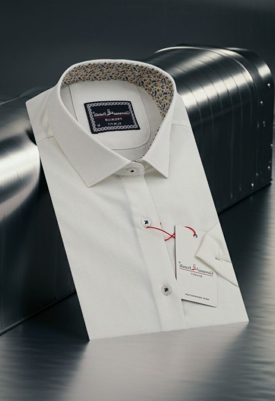 Slim Fit Kısa Kol Desenli Armürlü Jakar Erkek Gömlek 3GMK321412007