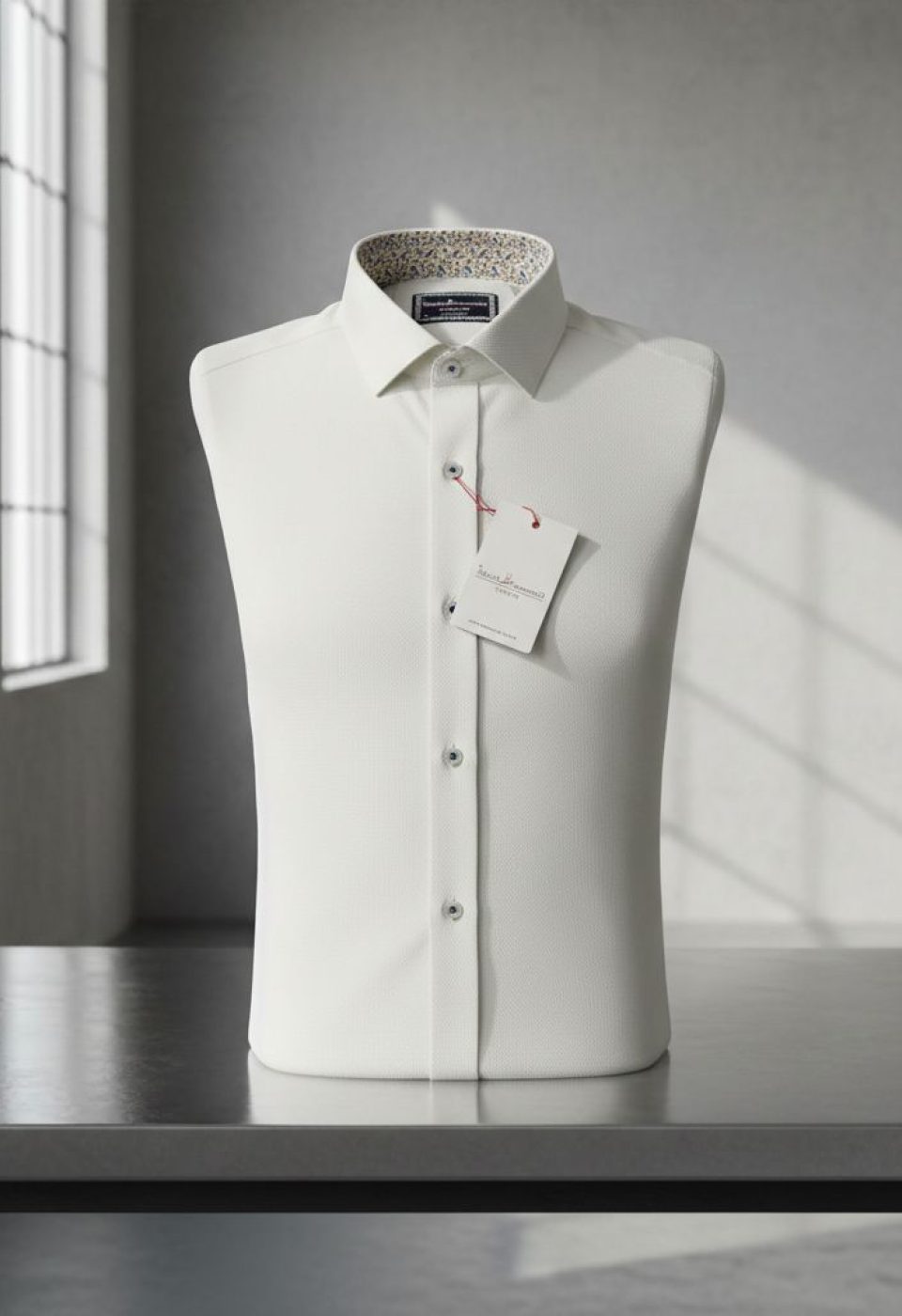 Slim Fit Kısa Kol Desenli Armürlü Jakar Erkek Gömlek 3GMK321412007