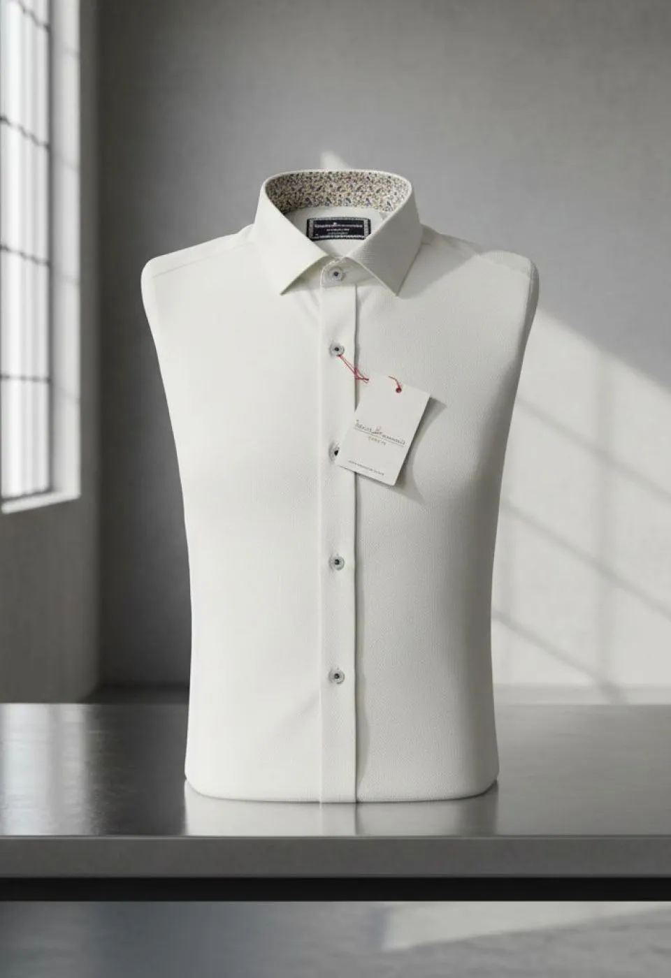 Slim Fit Kısa Kol Desenli Armürlü Jakar Erkek Gömlek 3GMK321412007