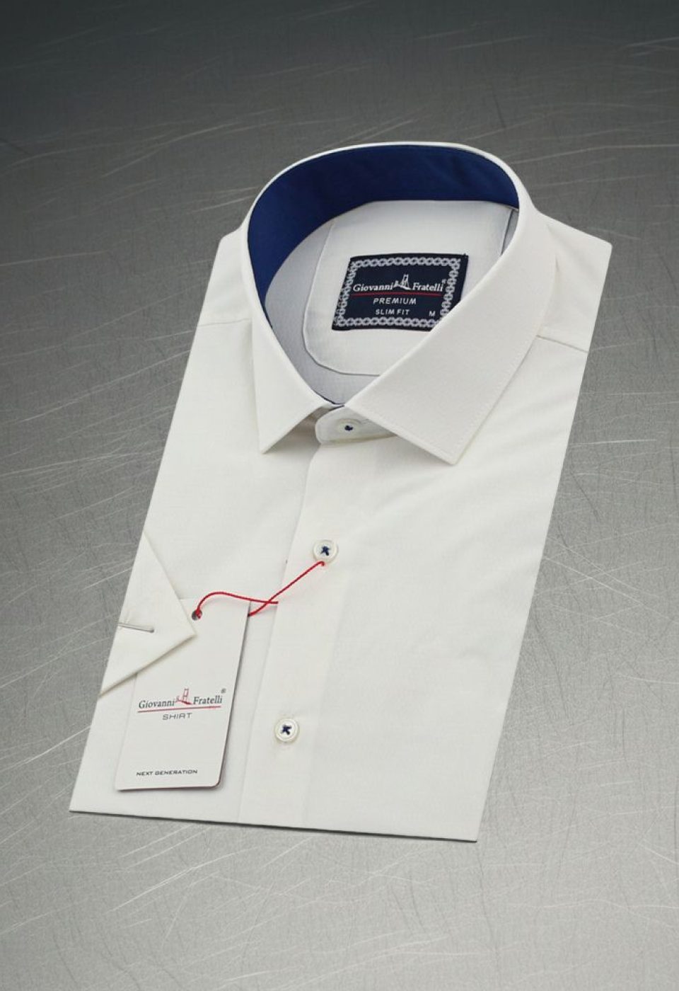 1413 CR K JKR 002 Slim Fit Kısa Kol Desenli Armürlü Jakar Erkek Gömlek 3GMK321413002 - Giovanni Fratelli