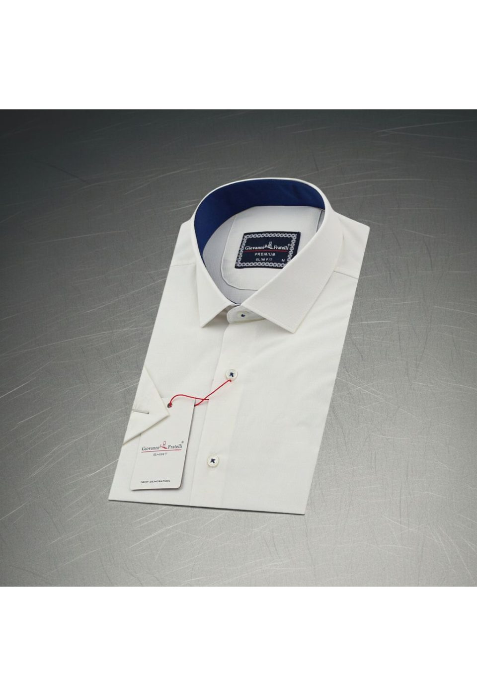 1413 CR K JKR 002 Slim Fit Kısa Kol Desenli Armürlü Jakar Erkek Gömlek 3GMK321413002 - Giovanni Fratelli