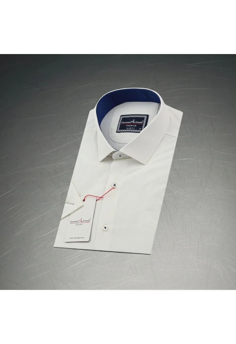 Slim Fit Kısa Kol Desenli Armürlü Jakar Erkek Gömlek 3GMK321413002 - Giovanni Fratelli